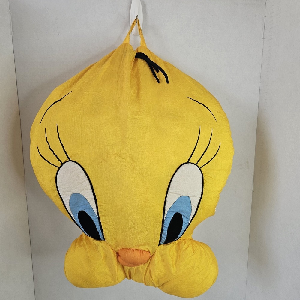 Vintage Tweety Bird Pillow Plush Head Looney Tunes Yellow Cartoon Pillow